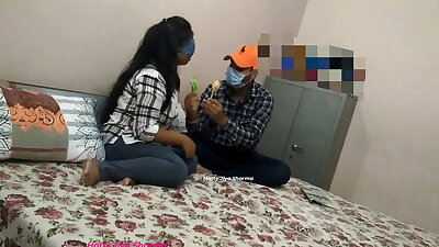Horny girl takes a dick and a lolipop in her dirty mouth at the same time